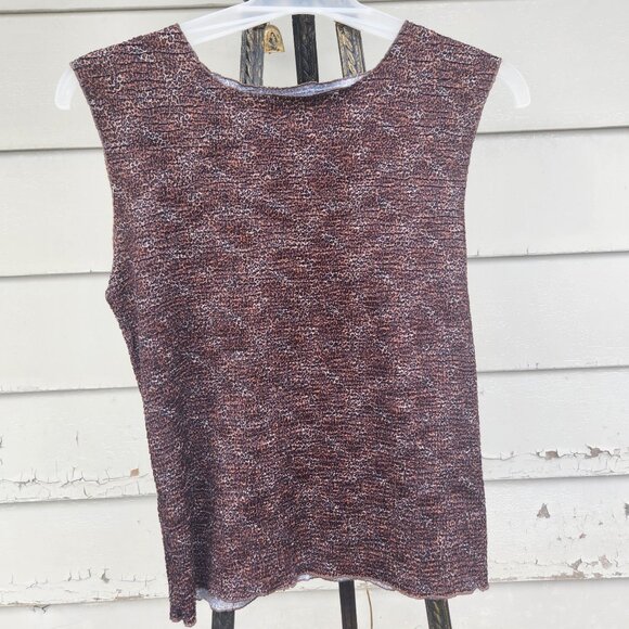 A13  Marvelous stretchy, crinkly top w/ metallic thread by Libra sleeveless - Picture 1 of 3